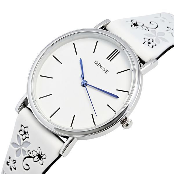 Geneva Steel Silver Miss Flower, 2 ремінці 4056 фото
